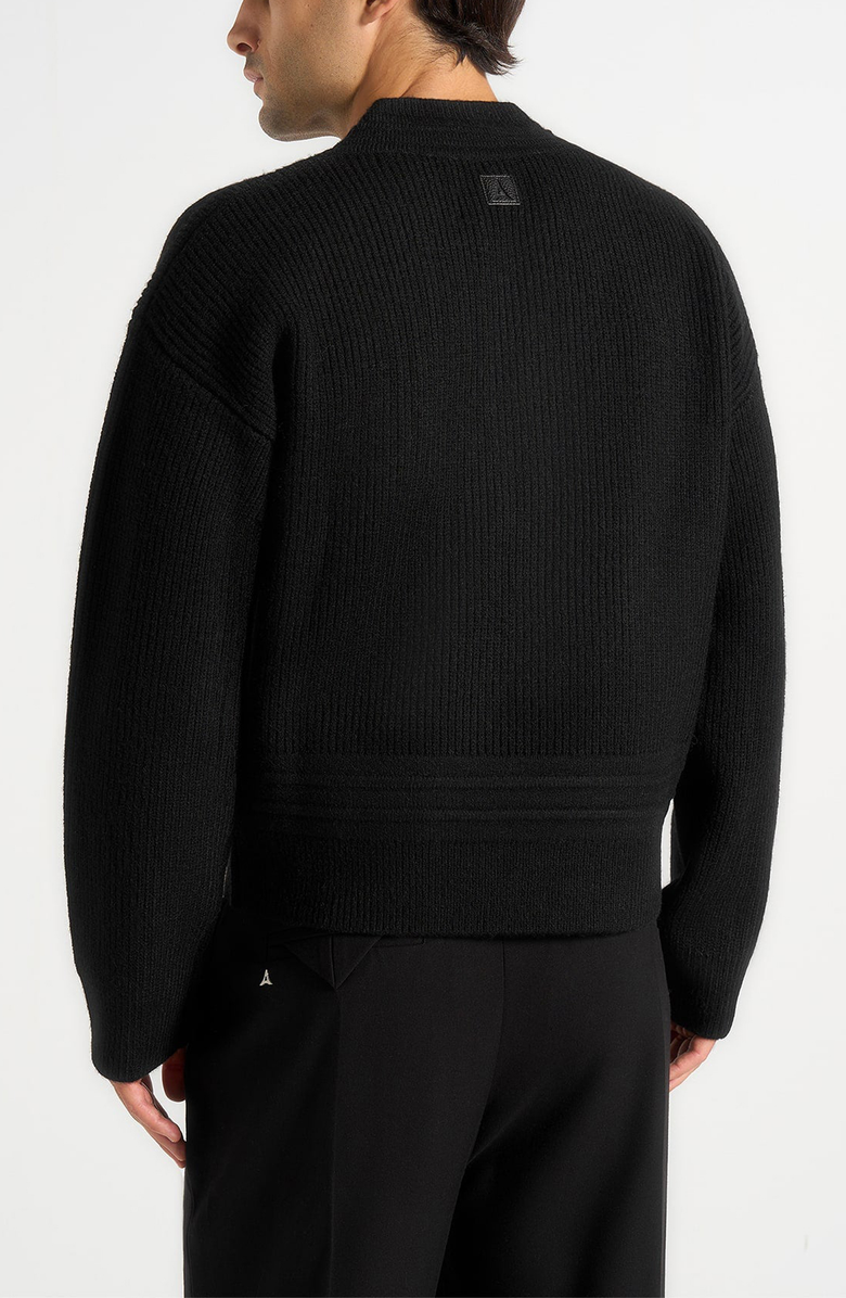 Manière De Voir Remi V-Neck Signature Knit Jumper, Alternate, color, Black