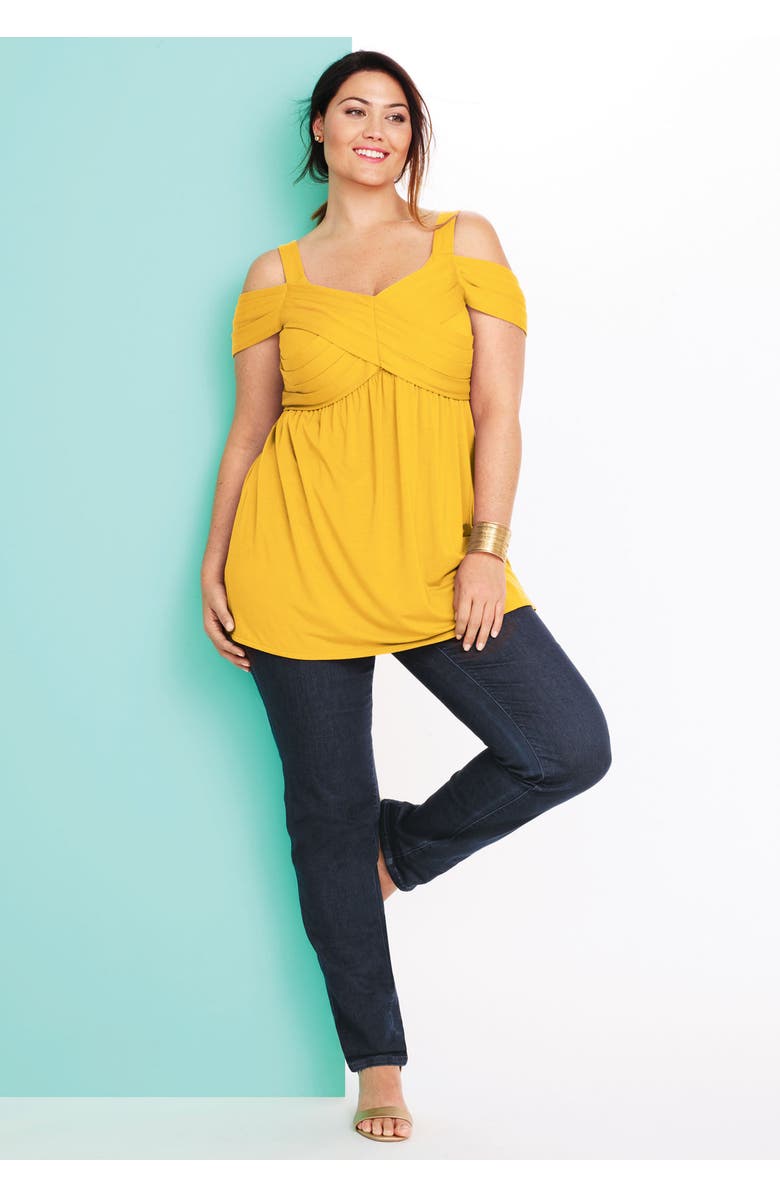 Jessica London True Fit Stretch Denim Bermuda Short, Alternate, color, Black