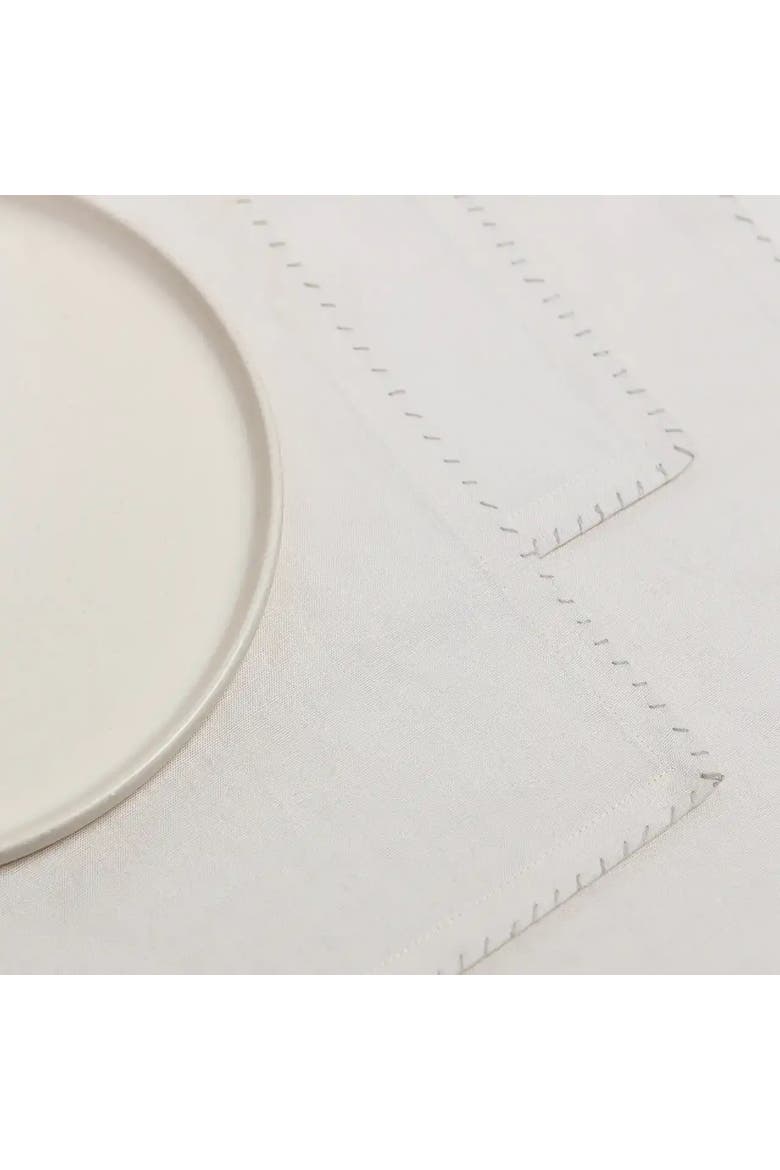 Love Notes Whipstitch Placemat Set of Four, Alternate, color, Neutral