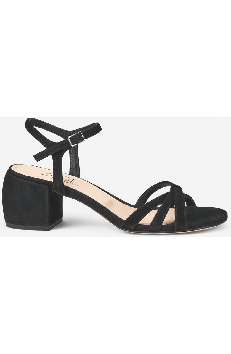 AGL Clio Sandal with Medium Heel, Main, color, Black Velour