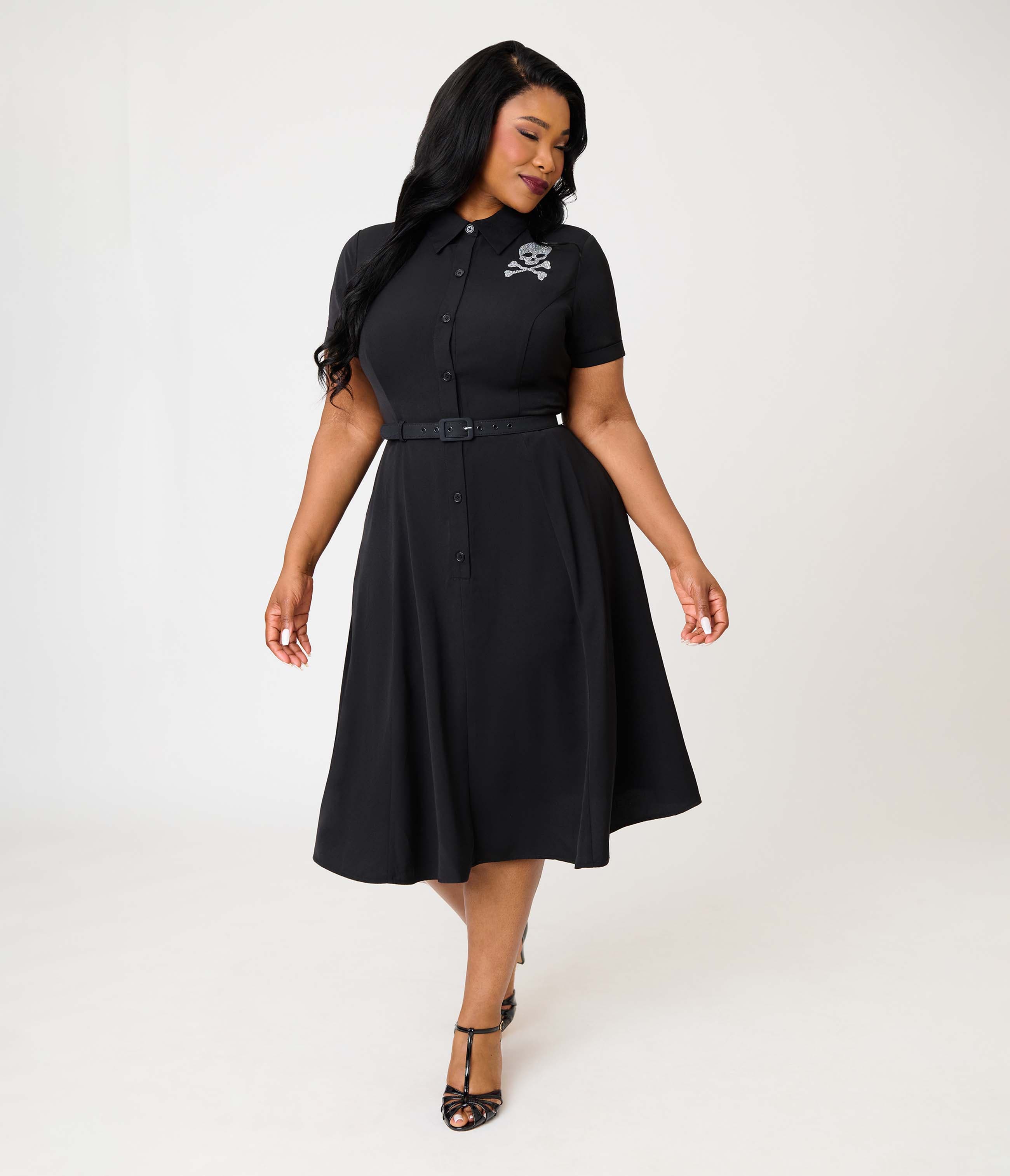 selected Black & Rhinestone Skull