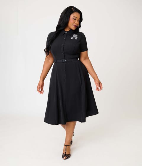 Plus Size 1940s Shirt Dress