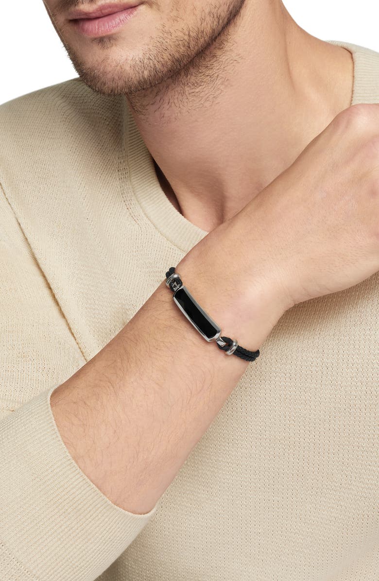 David Yurman Bar Station Leather Bracelet, Alternate, color,