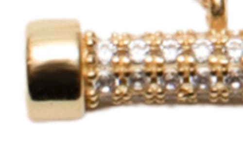 Argento Vivo Sterling Silver Pavé Cubic Zirconia Bar Pendant Necklace In Gold