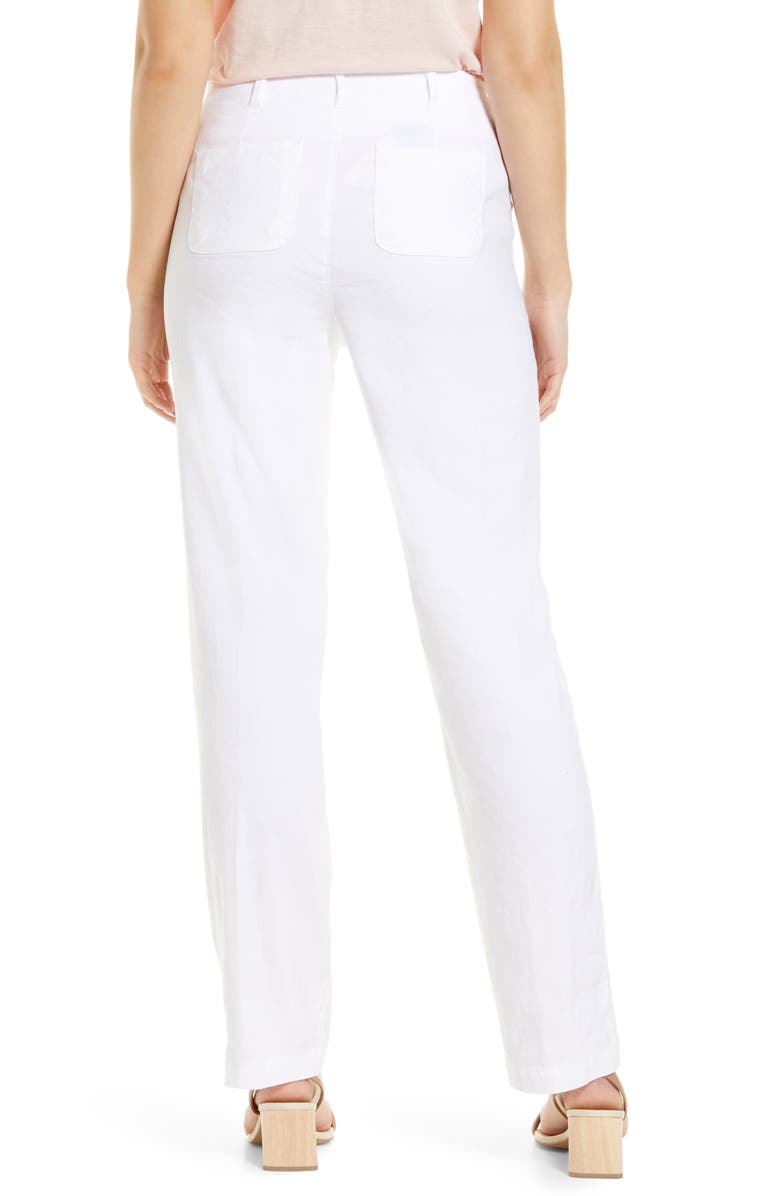 NYDJ Marilyn Linen Blend Trousers, Alternate, color, Optic White