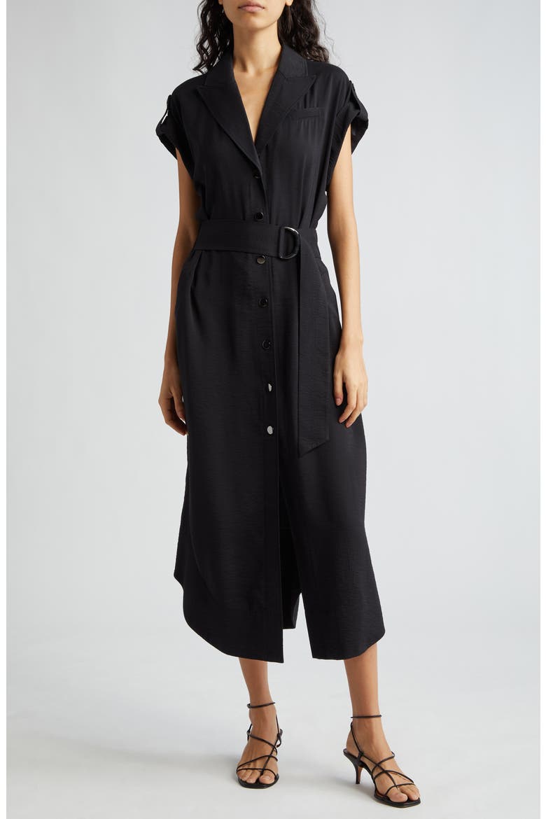 Celia Belted Midi Dress, Main, color, BLACK
