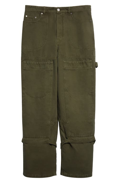 Off-white Embroidered Cargo Straight Trousers In Four Leaf