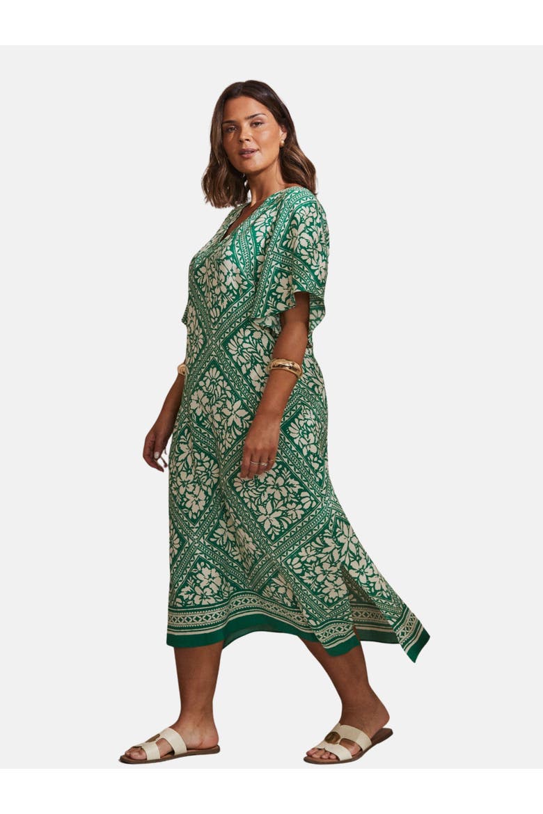 Bandana Print T-shirt Midi Dress, Alternate, color, Green