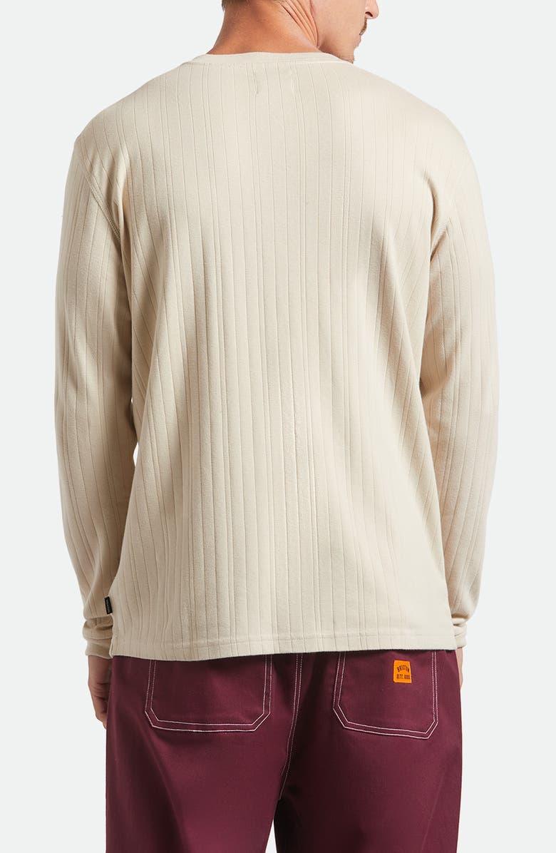 Brixton Standard Fit Long Sleeve Cotton Rib Henley, Alternate, color, Beige