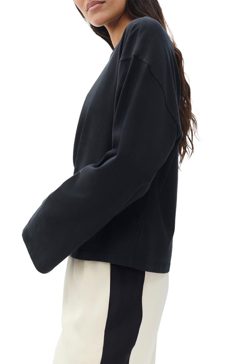Kelley Boxy Long Sleeve Cotton Jersey T-Shirt, Alternate, color, BLACK