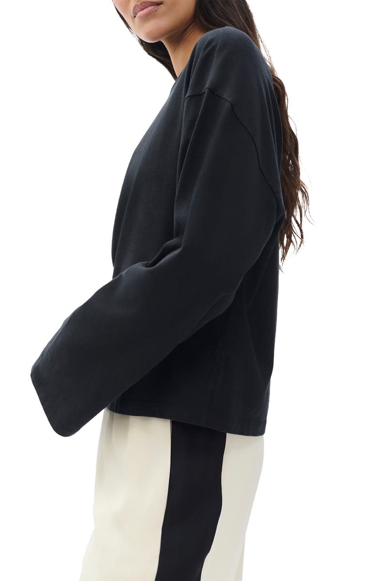 rag & bone Kelley Boxy Long Sleeve Cotton Jersey T-Shirt, Alternate, color, Black