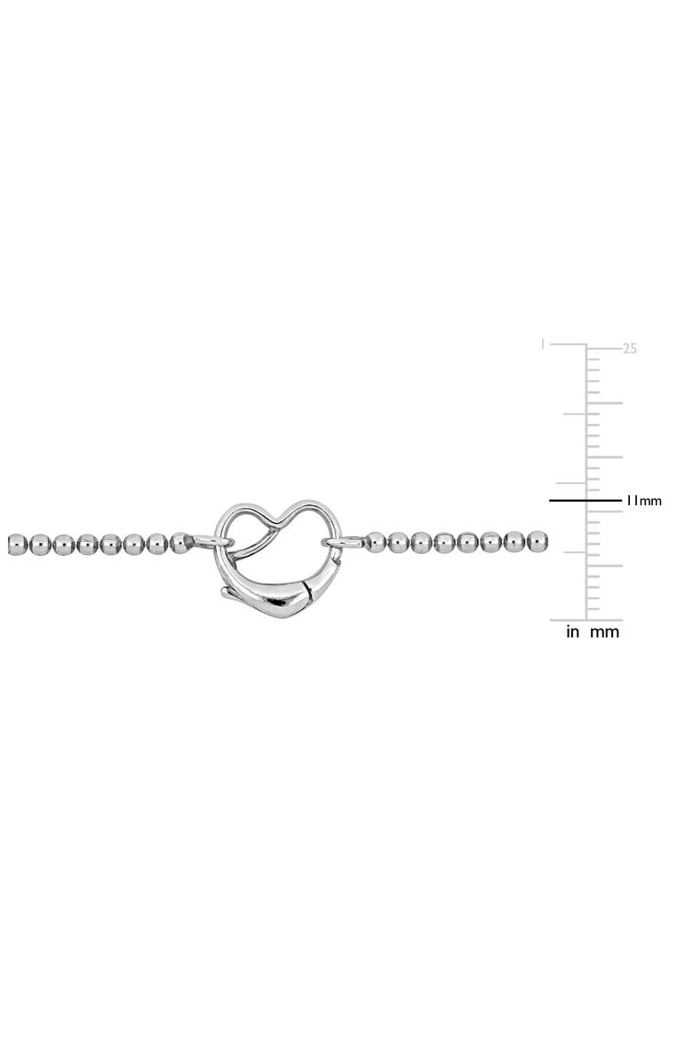 Heart Bead Link Necklace, Alternate, color, SILVER