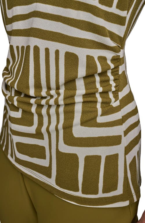 Donna Karan New York Twist Strap Ruched Tank In Green
