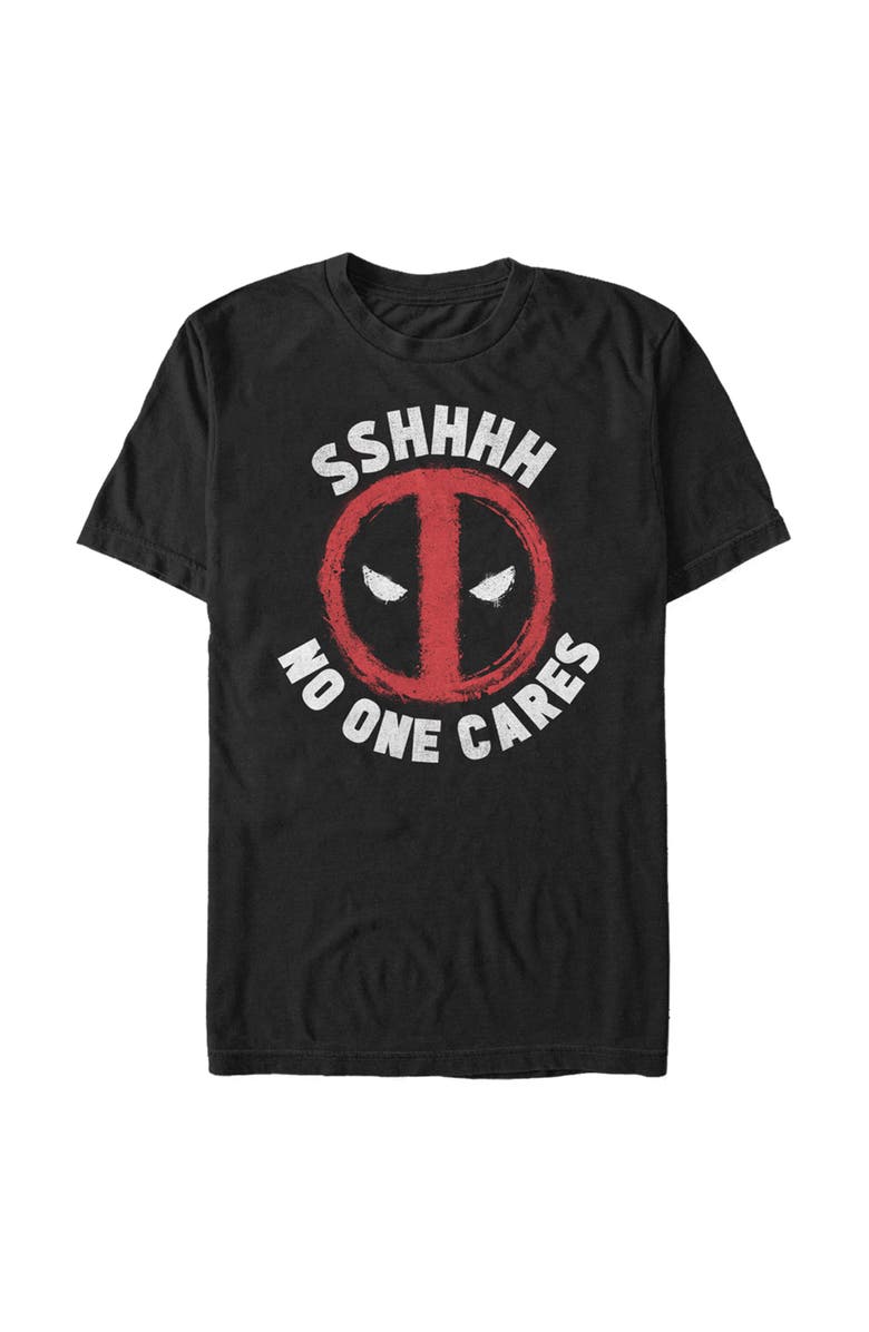 Marvel Men's Marvel Deadpool Sshhhh... No One Cares  Graphic T-Shirt, Main, color, Black