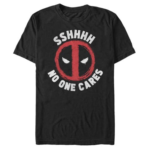 Men's Marvel Deadpool Sshhhh... No One Cares  Graphic T-Shirt