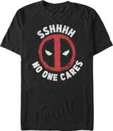 Marvel Men's Marvel Deadpool Sshhhh... No One Cares  Graphic T-Shirt