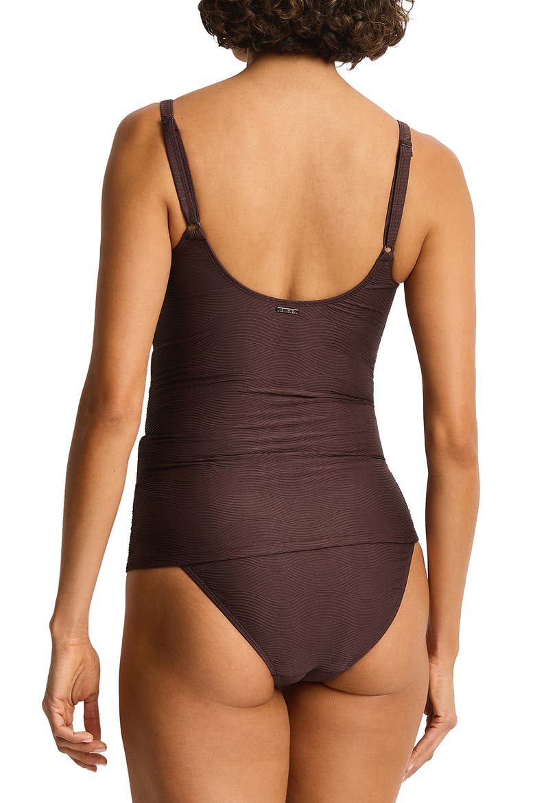 Zen Cross Front Tankini, Alternate, color, COCOA