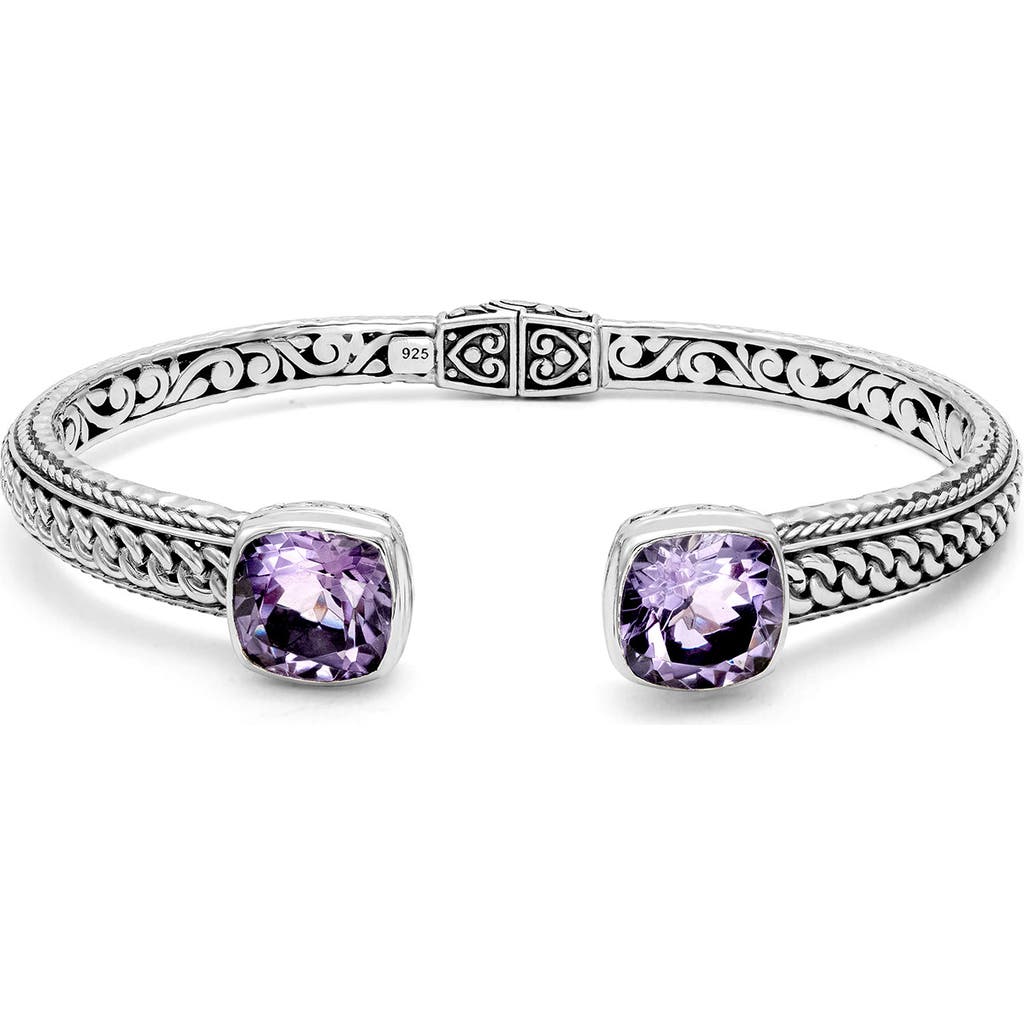 Samuel B. Sterling Silver Hinge Bangle In Purple