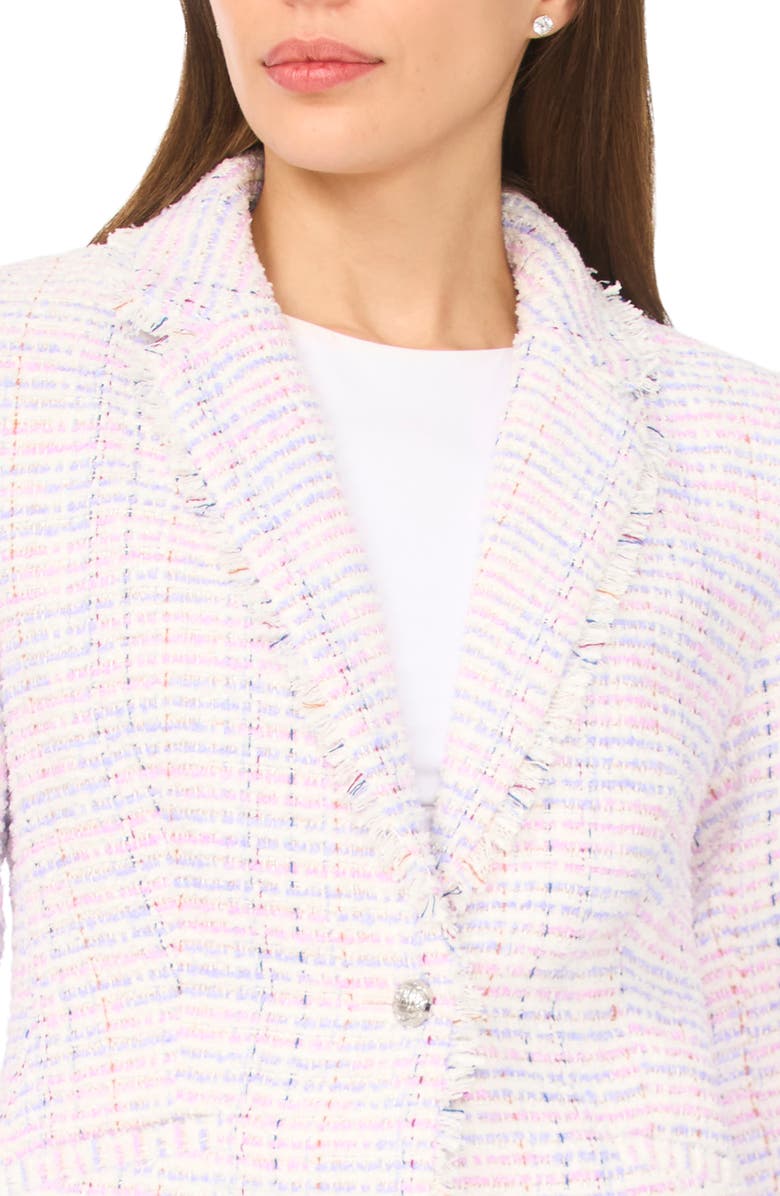 CeCe Frayed Edge Tweed Blazer, Alternate, color, New Ivory