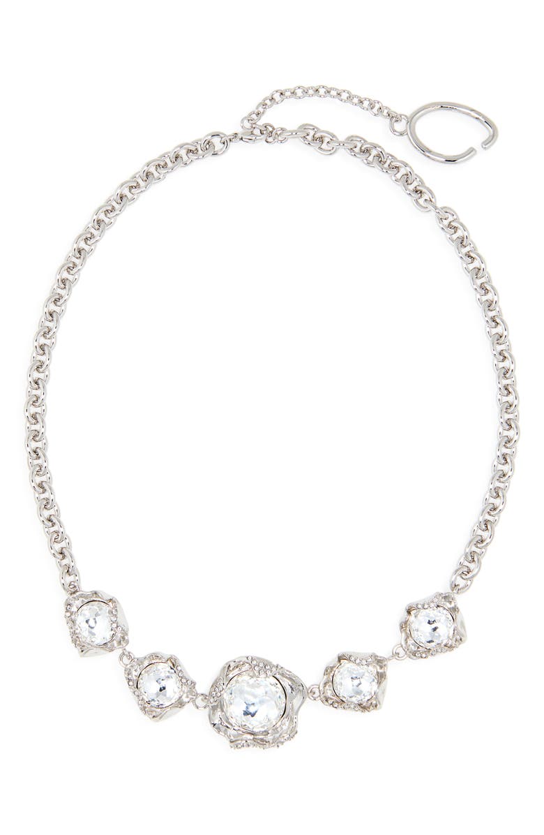 Oscar de la Renta Crystal Nest Frontal Necklace, Main, color, Crystal