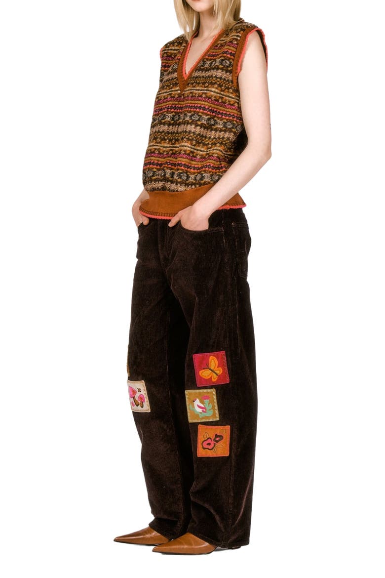 Fair Isle Fleece Vest, Alternate, color, CINNAMON MULTI