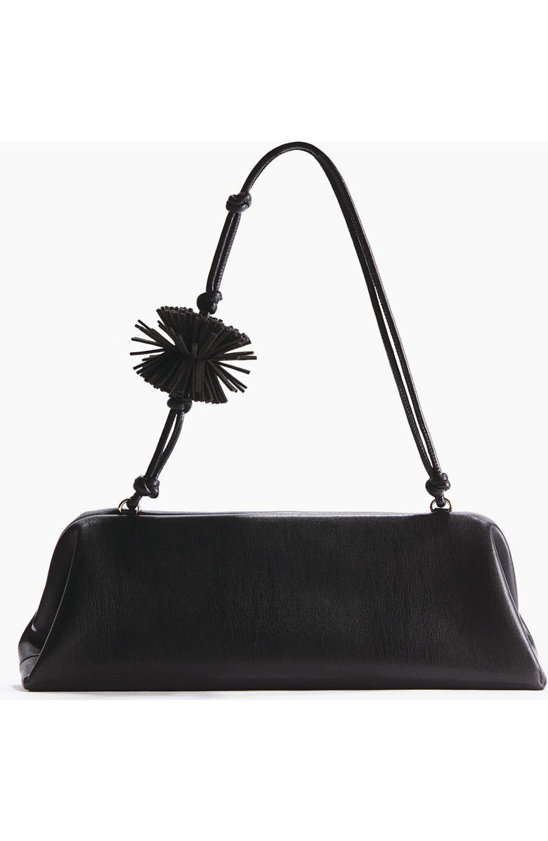 H&M Pompom-detail Shoulder Bag, Main, color, Black