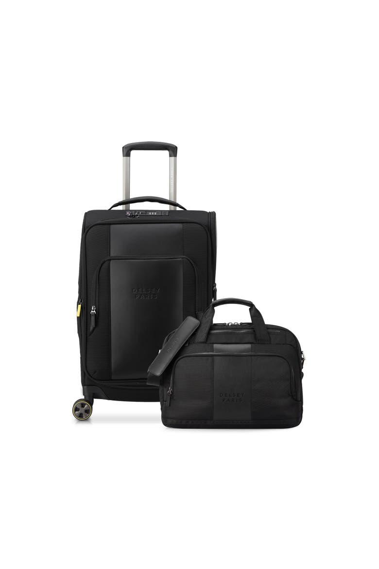 Wagram 2 Piece Set - 20" Carry-On Spinner & Briefcase with Laptop Sleeve, Main, color, Black