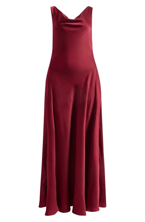 Tala Cowl Neck Satin Gown