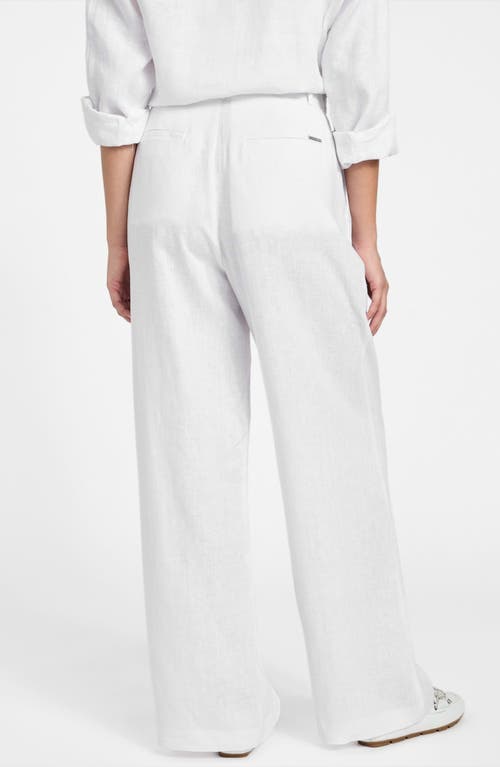 GUESS GUESS JENNY HIGH WAIST WIDE LEG LINEN PANTS 