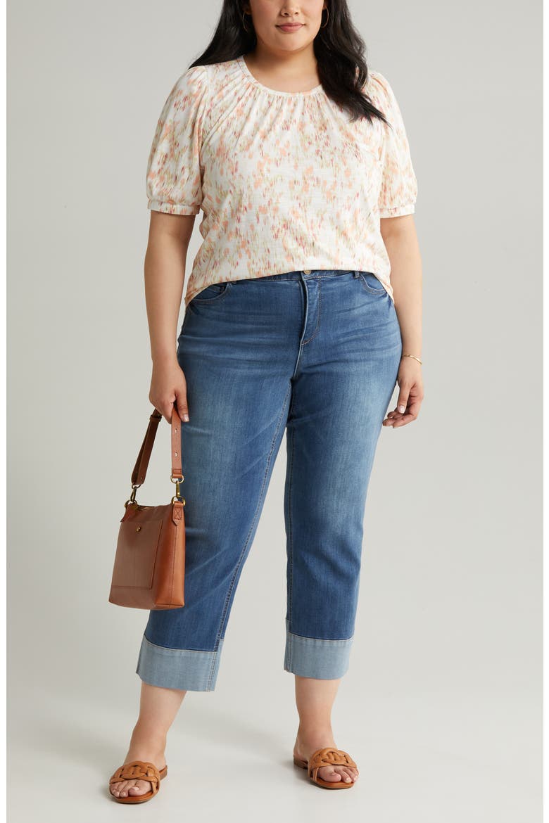 Puff Sleeve Top, Main, color, SWEET MELON