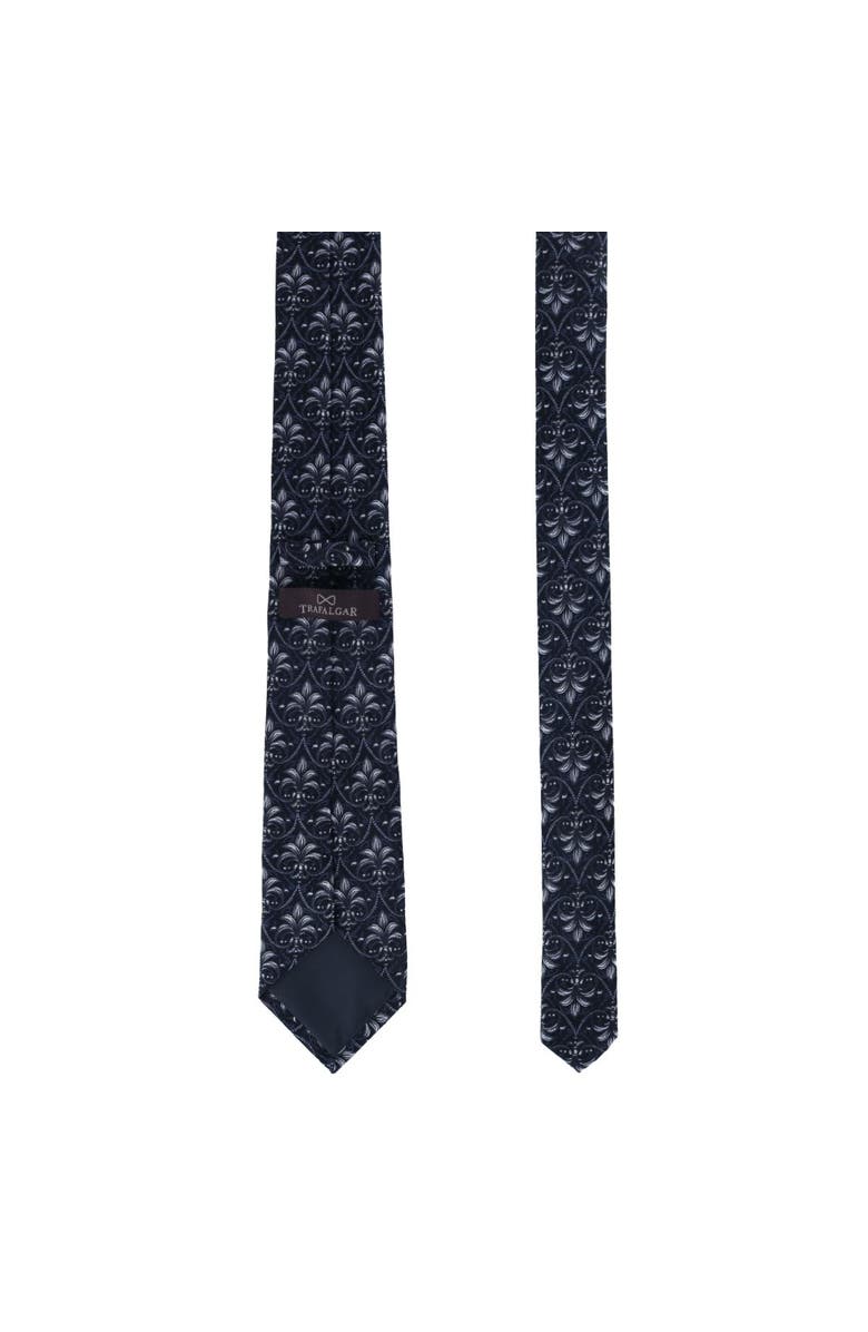 Trafalgar Domenico the Grande Damask Patterned Silk Necktie, Alternate, color, Black And Silver
