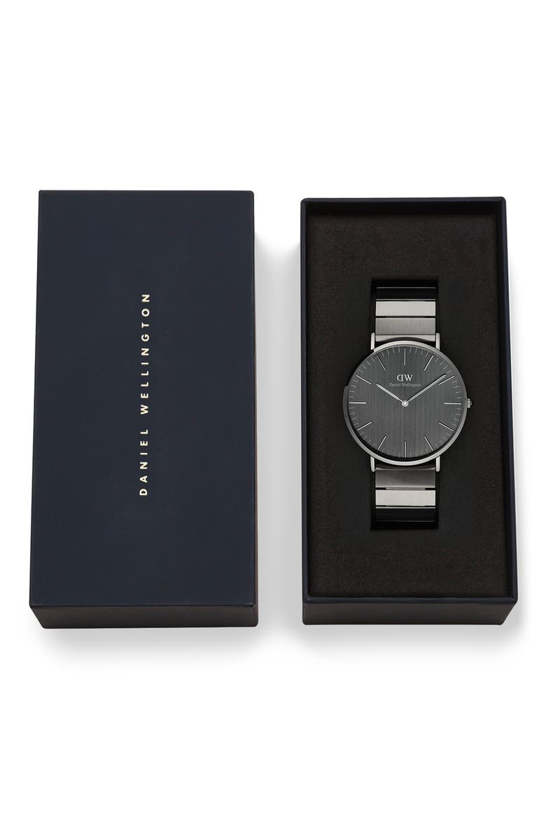 Classic Piano Link Bracelet Watch, 40mm, Alternate, color, GREY