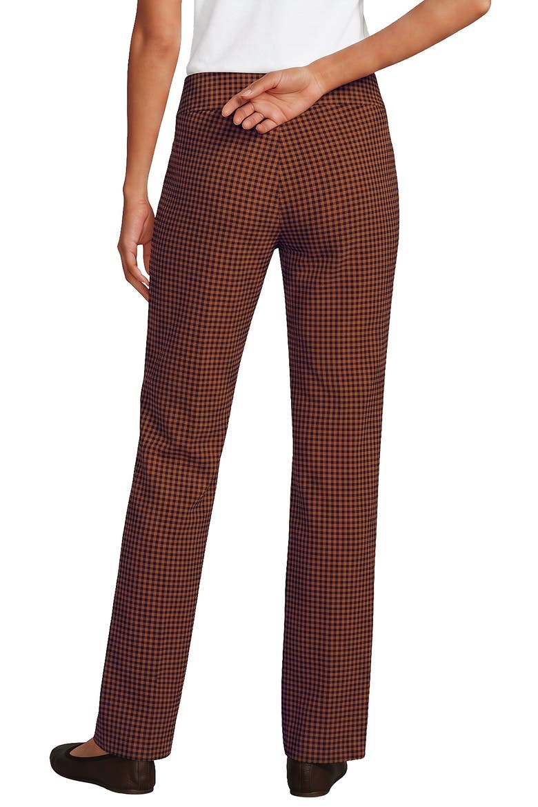 Starfish Mid Rise Straight Leg Pants, Alternate, color, Rich Ginger Brown/Black Check