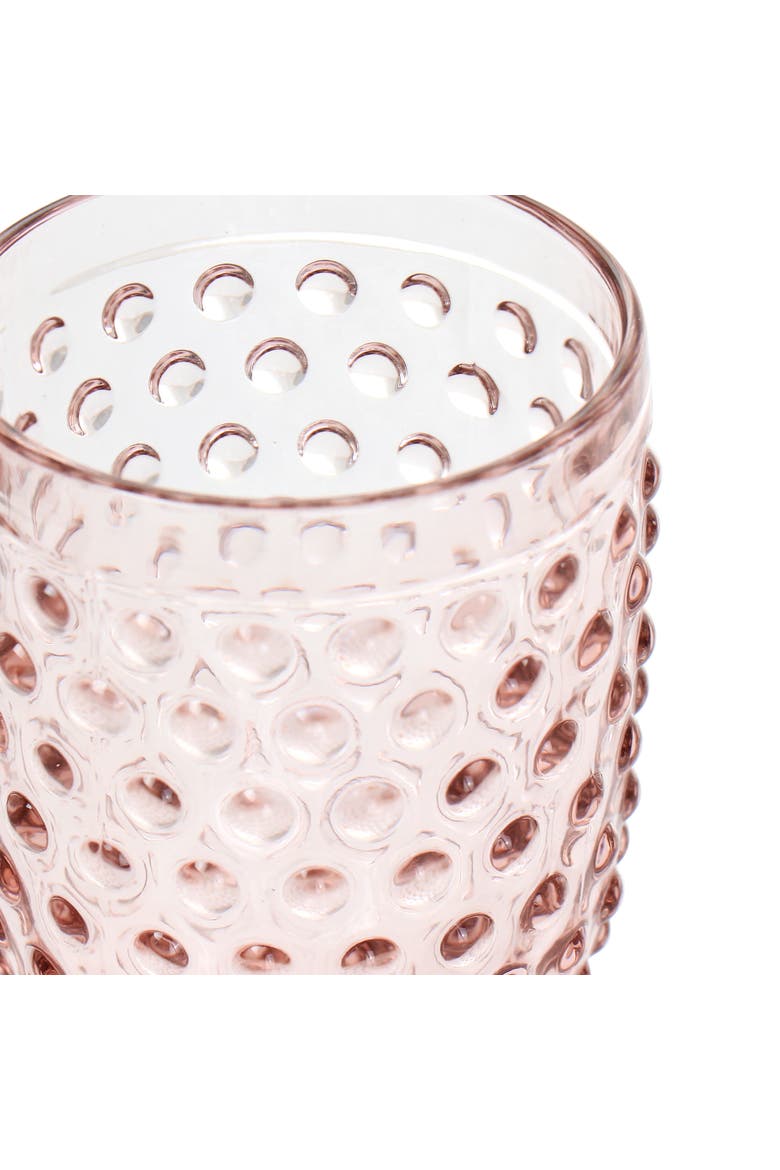 6 Piece 14.2 Ounce Glass Hobnail Goblet Drinkware Set, Alternate, color, Pink