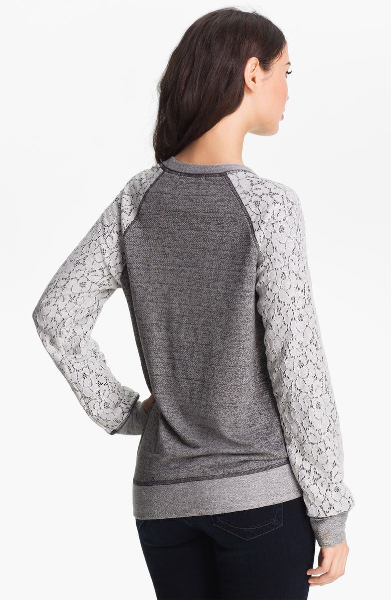 Olivia Moon Lace Sleeve Sweatshirt, Alternate, color,