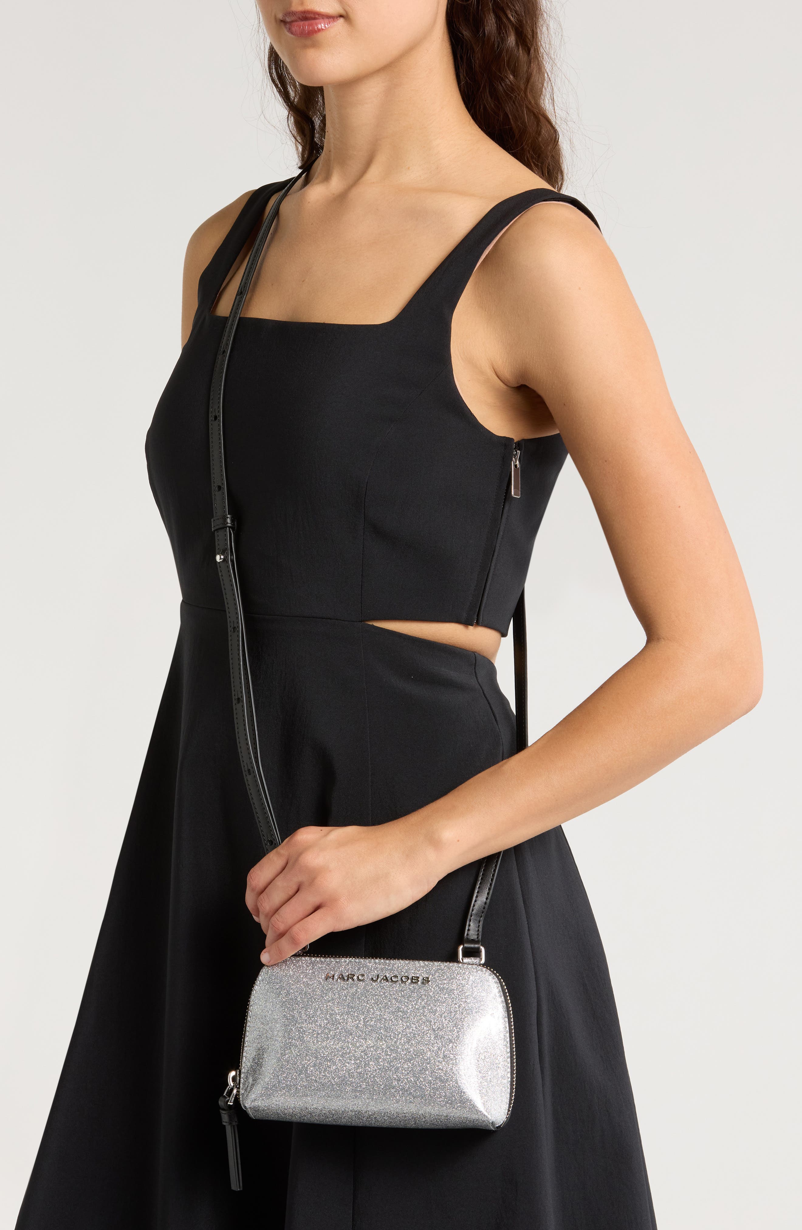 Glitter Crossbody Bag, Alternate, color, SILVER