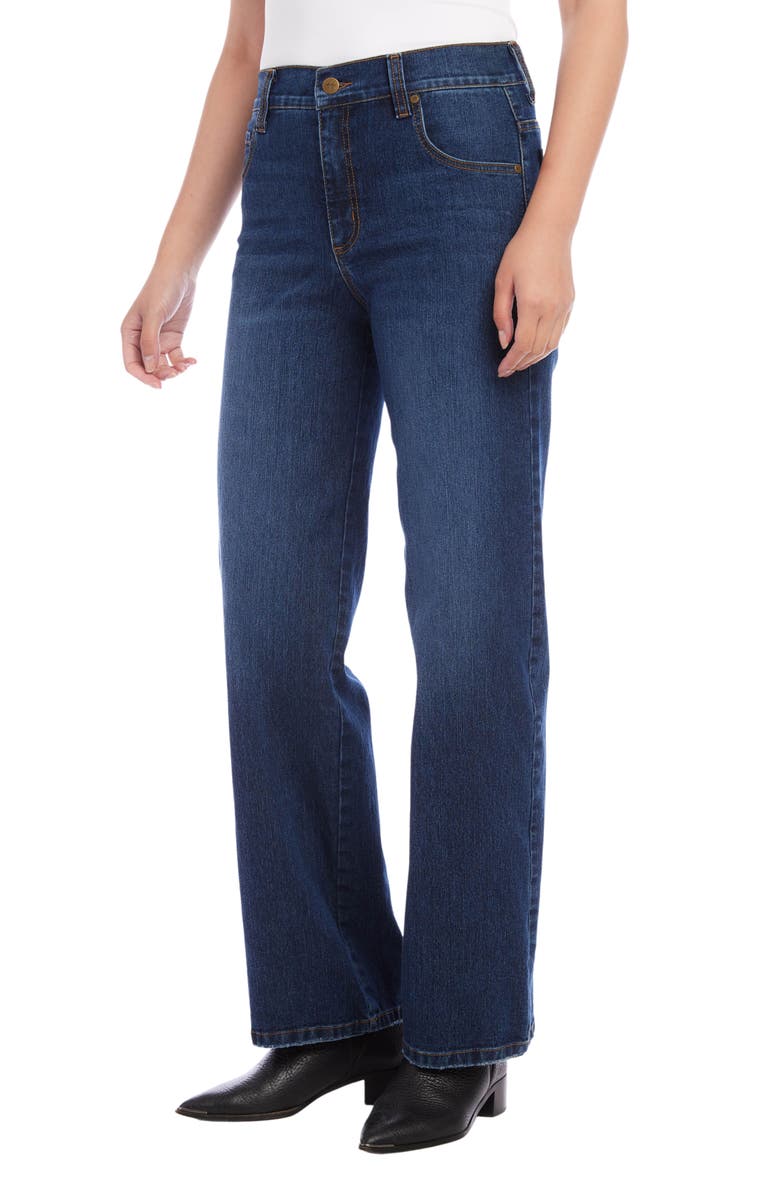 Karen Kane Wide Leg Jeans, Alternate, color, Denim