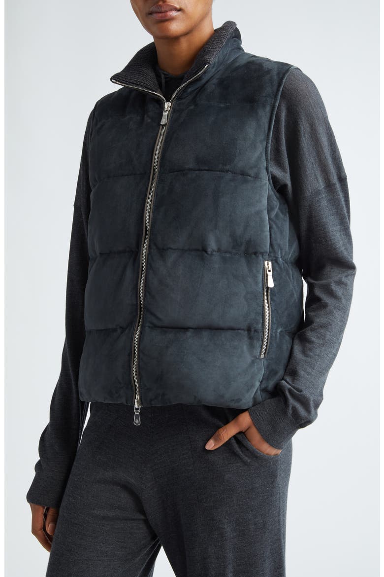 Down Puffer Vest, Alternate, color, SMOKE GREY MELANG