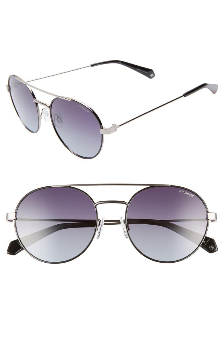 Polaroid Round 55mm Polarized Sunglasses, Main, color, 