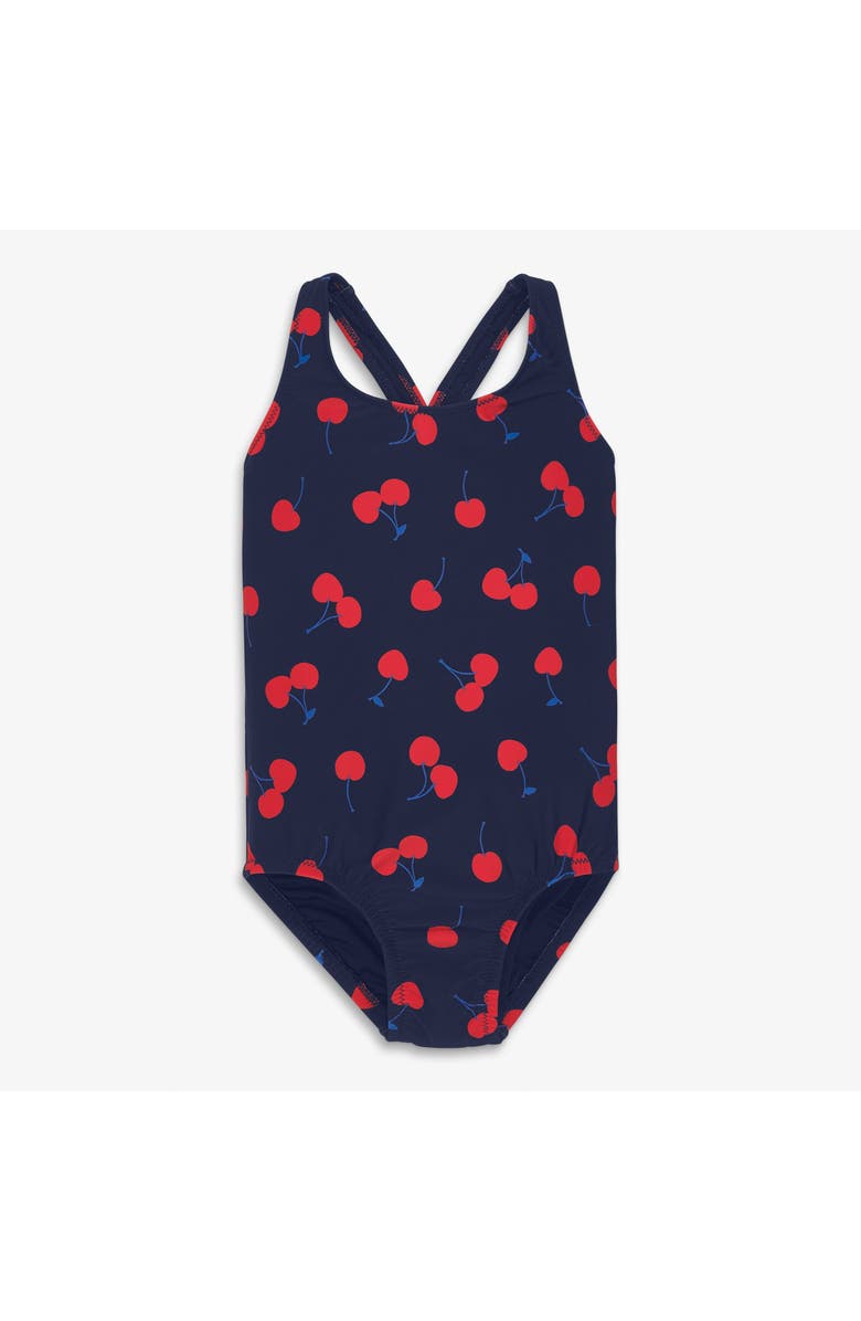 Primary Kids Tank Swimsuit In Cherries, Main, color, Navy Cherries