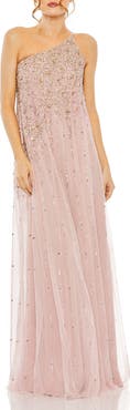 Mac Duggal One Shoulder Embellished Trapeze A Line Gown