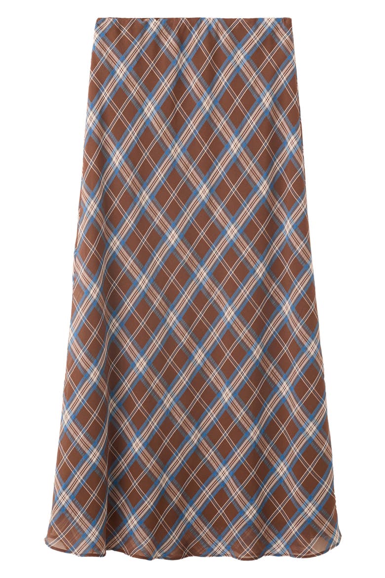 Check Midi Skirt, Main, color, BROWN