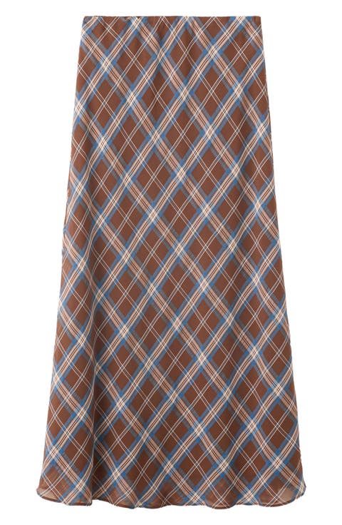 Check Midi Skirt