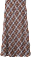 MANGO Check Midi Skirt