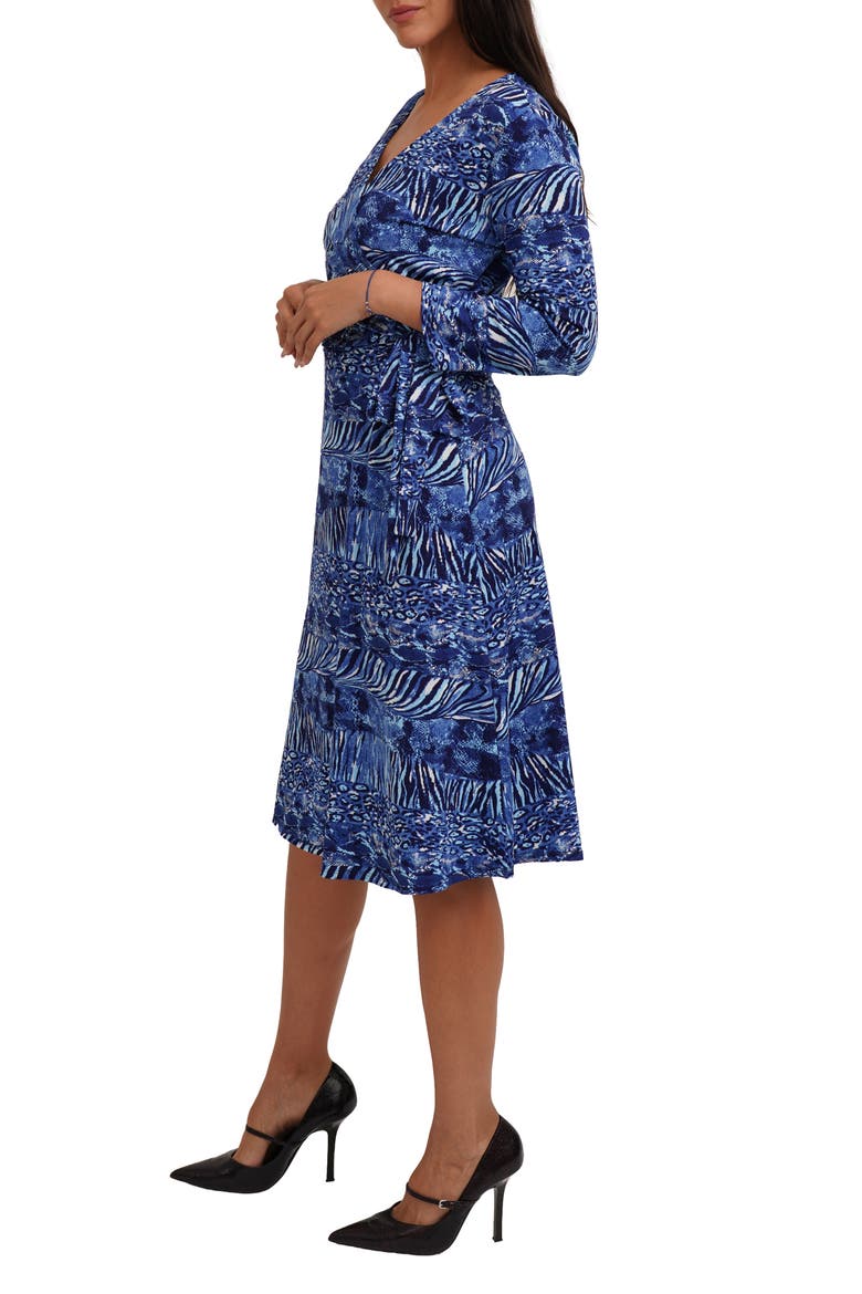 Print Wrap Dress, Alternate, color, CLARE