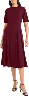 Maggy London Double Pleat A-Line Midi Dress