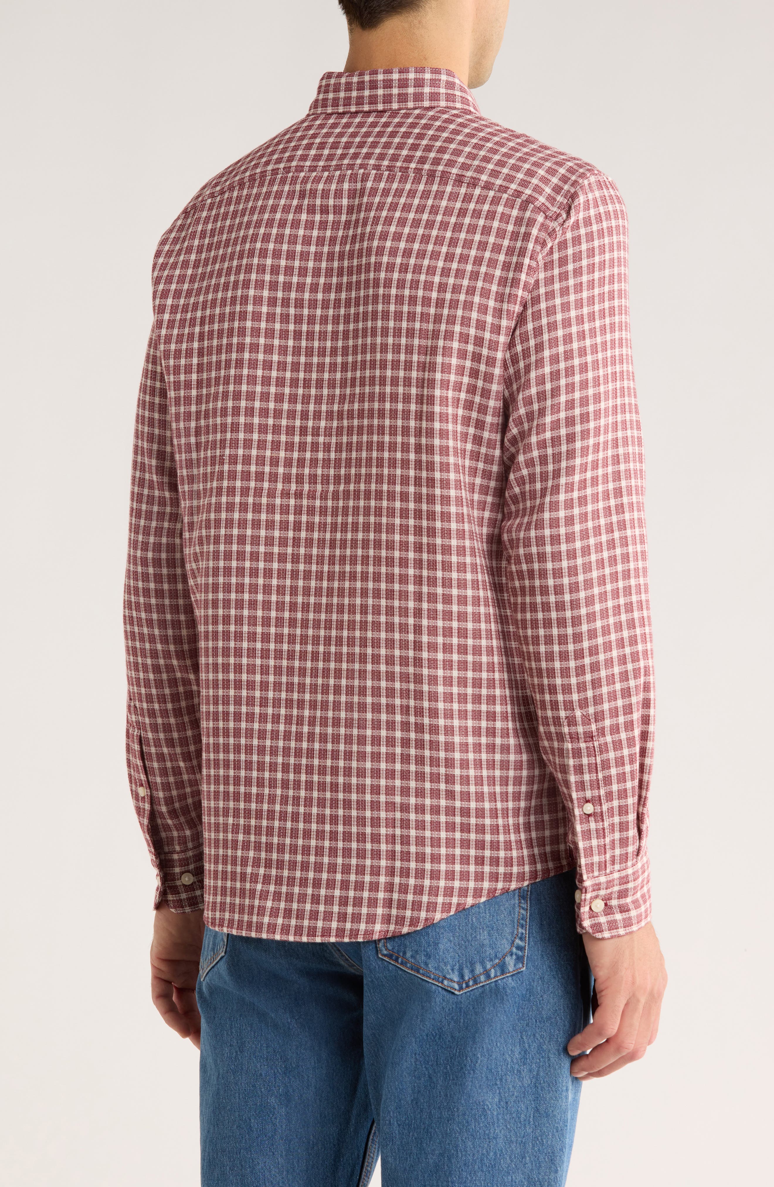 Waffle Check Button-Down Shirt - image 4