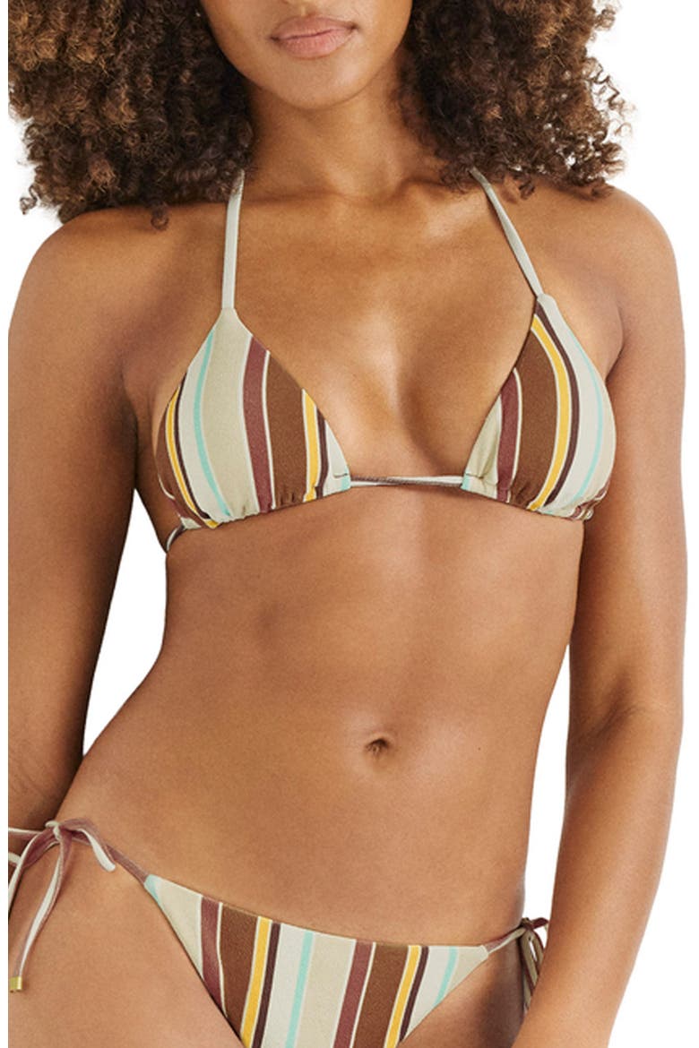 Gia Triangle Bikini Top, Main, color, SAND DUNES STRIPE