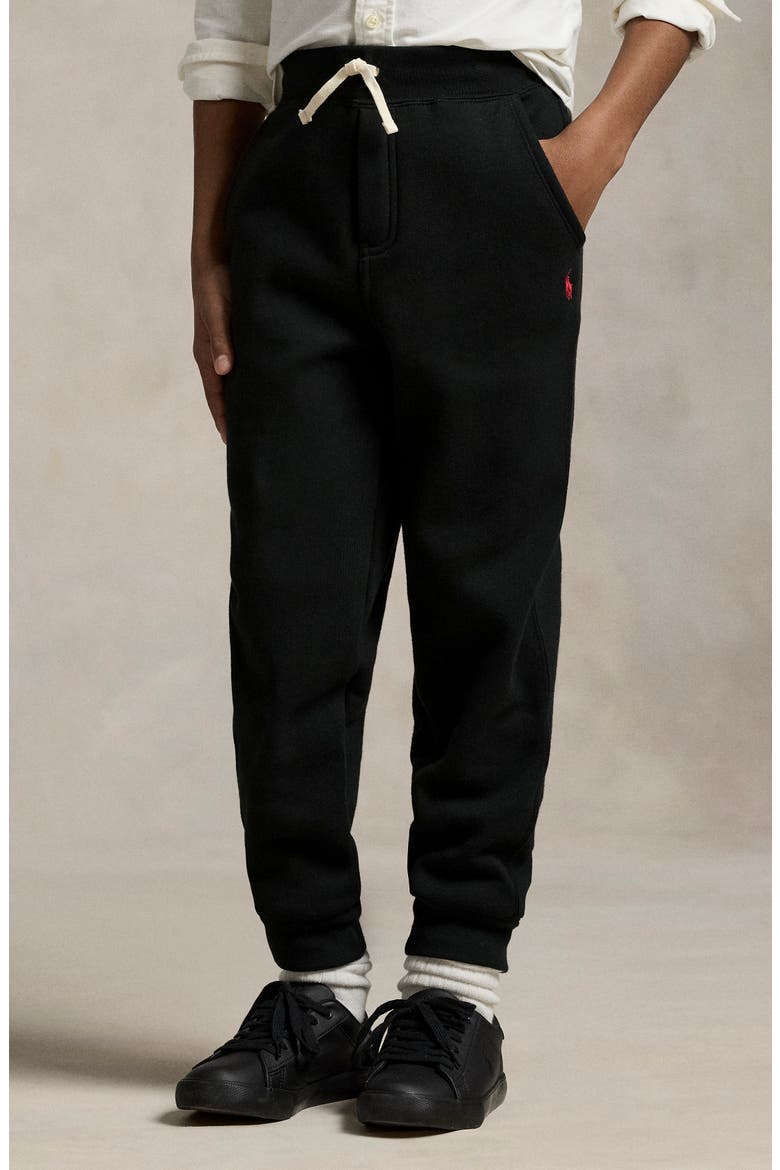 Kids' Fleece Joggers, Alternate, color, POLO BLACK