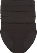 Felina 5-Pack Stretch Cotton High Cut Briefs